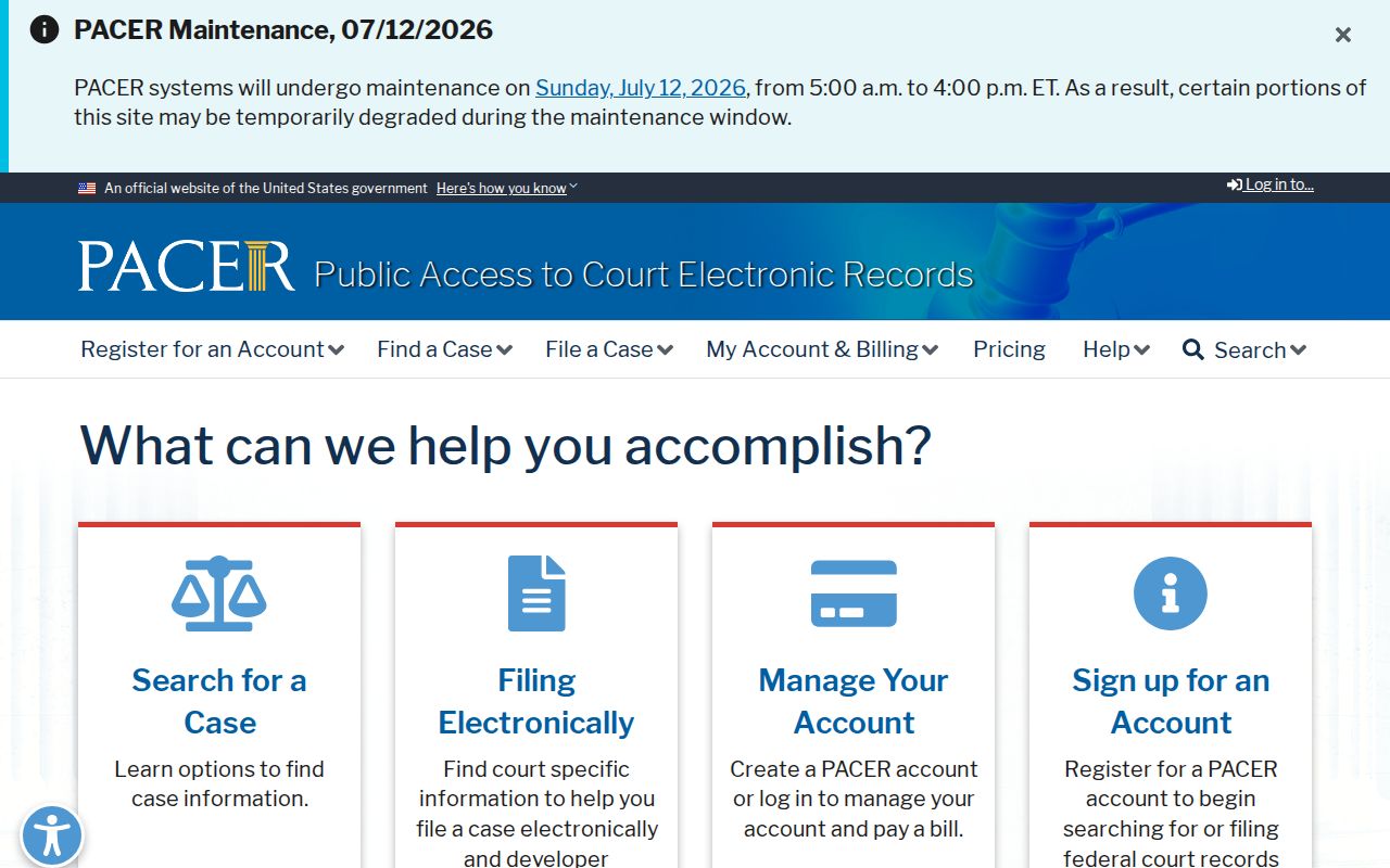 Waterbury City court dockets PACER federal docket access