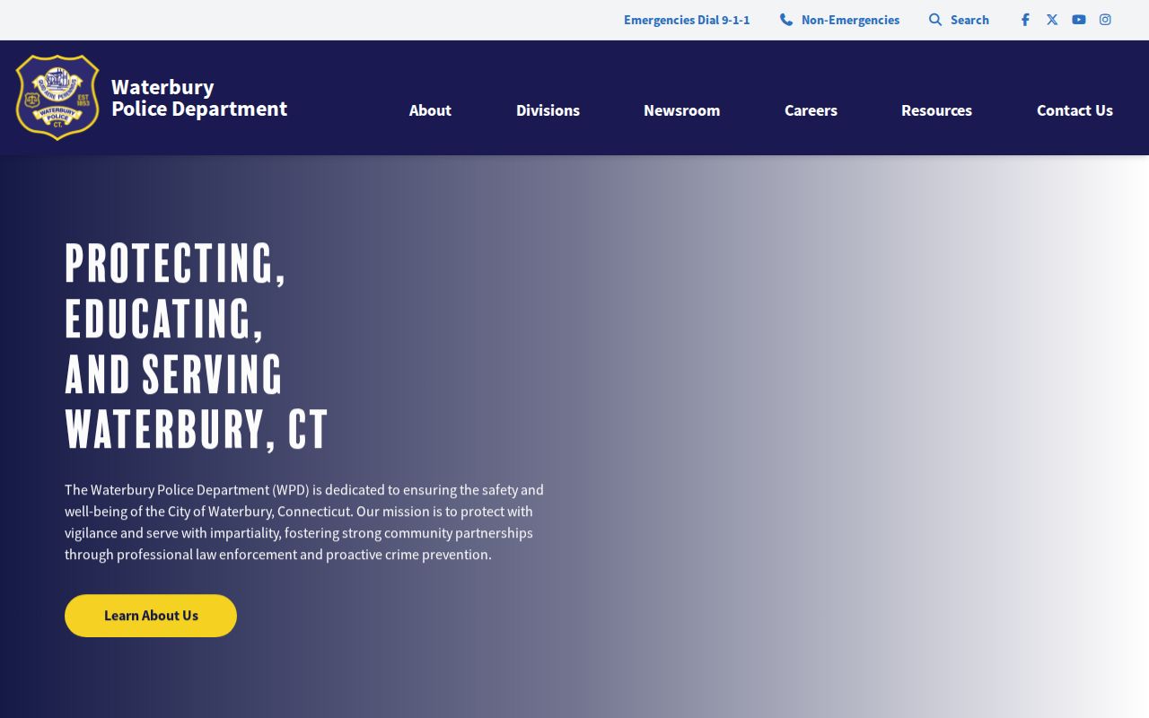 Waterbury City police records Waterbury Police Department homepage