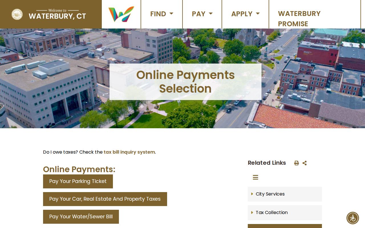 Waterbury traffic court records online payment page